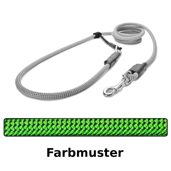 EASYLONG Hundeleine - M - 2,5m - grün mit schwarzen Punkten